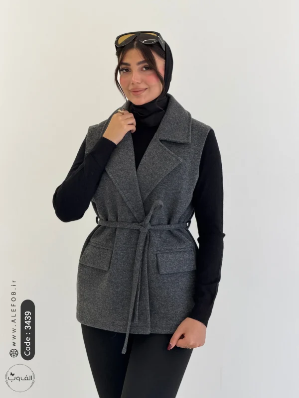 وست یقه انگلیسی کمربنددار | 3439